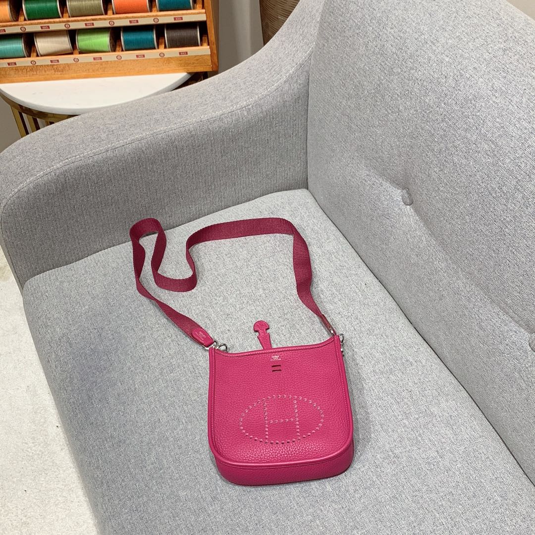 에르메스 미니 에블린16 로즈퍼플 은장 끌레망스 가죽